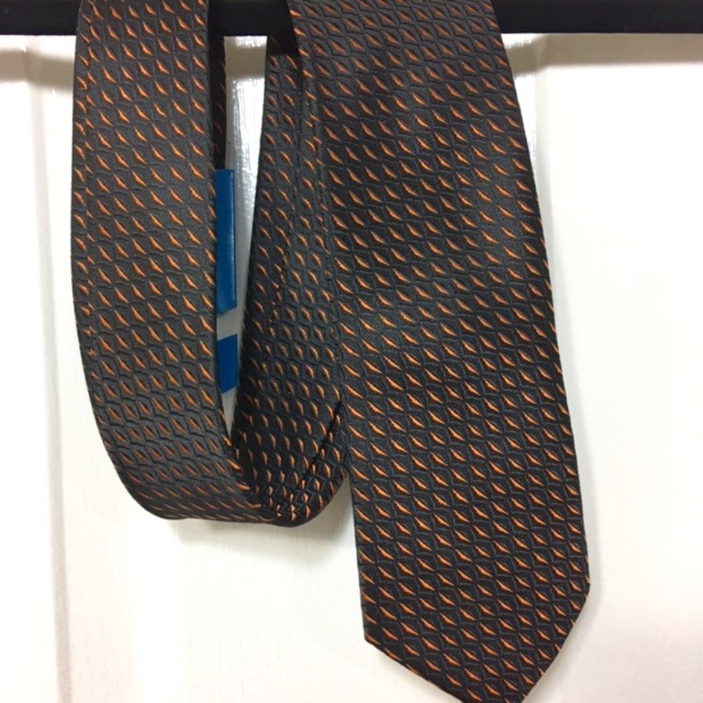Hand Made, 100% Thai silk, Black/Orange, Men’s Tie